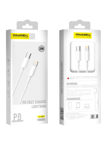 PAVAREAL câble Type C vers iPhone Lightning PD 20W PA-X8 1 m. blanc