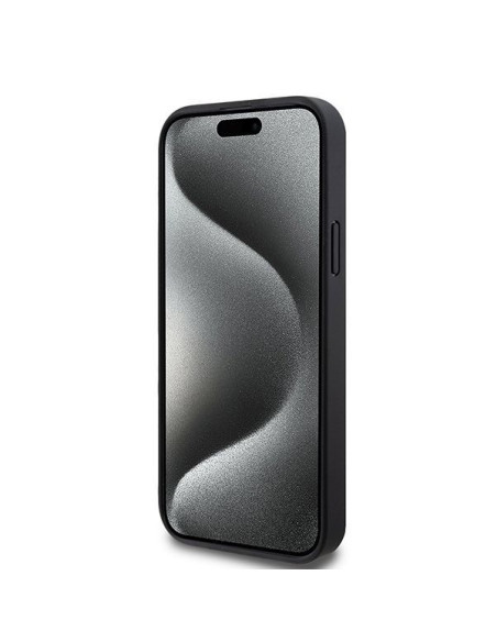 Coque DKNY pour IPHONE 15 compatible avec MagSafe DKHMP15SPSHRPSK (DKNY HC MagSafe Pu Repeat Pattern W/Stack Logo) noir
