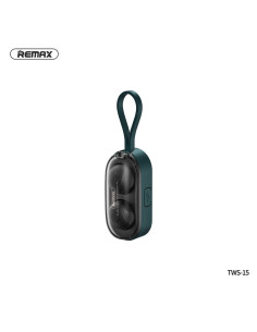REMAX ecouteurs sans fil / bluetooth TWS-15 w station d"accueil inclue dans le smartband gris 2