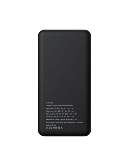 PURIDEA powerbank 10 000 mAh PD QC3.0 3A 20W Q6 noir