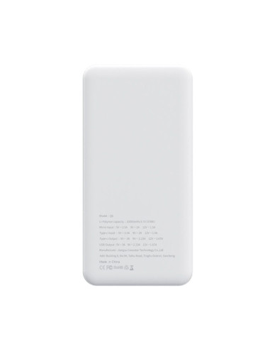 PURIDEA powerbank 10 000 mAh PD QC3.0 3A 20W Q6 blanc