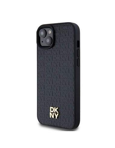 Coque pour IPHONE 15 Plus compatible avec MagSafe DKHMP15MPSHRPSK (DKNY HC MagSafe Pu Repeat Pattern W/Stack Logo) noir