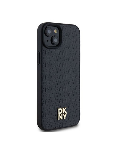 Coque pour IPHONE 15 Plus compatible avec MagSafe DKHMP15MPSHRPSK (DKNY HC MagSafe Pu Repeat Pattern W/Stack Logo) noir