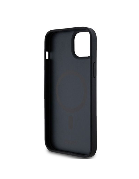 Coque pour IPHONE 15 Plus compatible avec MagSafe DKHMP15MPSHRPSK (DKNY HC MagSafe Pu Repeat Pattern W/Stack Logo) noir