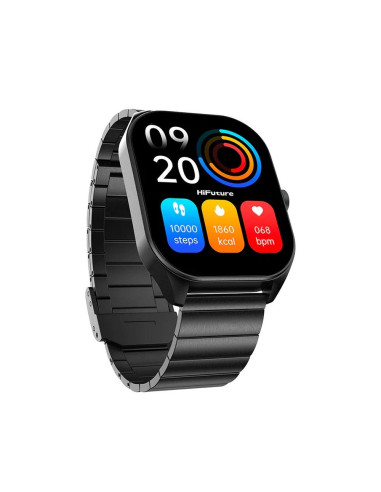 HiFuture APEX smartwatch en acier inoxydable avec appel (IP68) noir