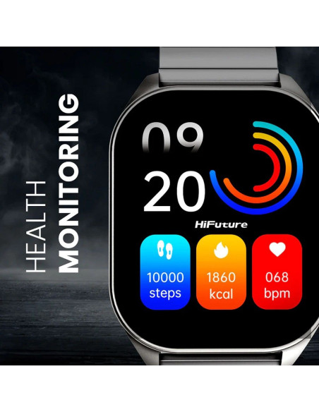 HiFuture APEX smartwatch en acier inoxydable avec appel (IP68) noir