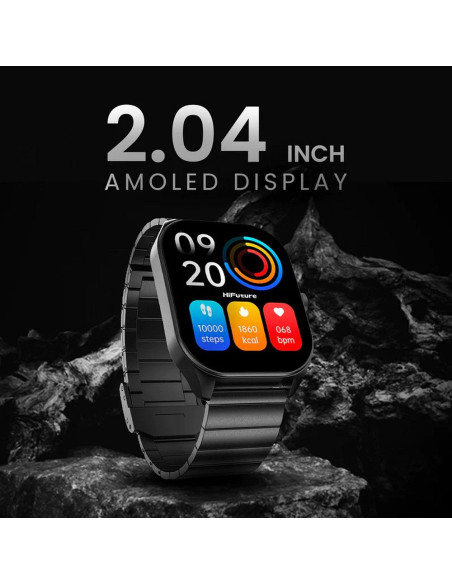 HiFuture APEX smartwatch en acier inoxydable avec appel (IP68) noir