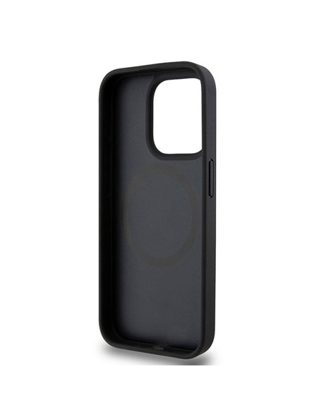 Coque pour IPHONE 15 Pro compatible avec MagSafe DKHMP15LPSHRPSK (DKNY HC MagSafe Pu Repeat Pattern W/Stack Logo) noir