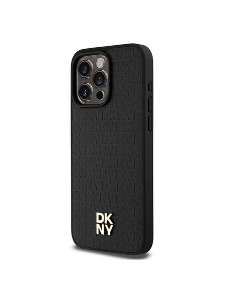 Coque pour IPHONE 15 Pro Max compatible avec MagSafe DKHMP15XPSHRPSK (DKNY HC MagSafe Pu Repeat Pattern W/Stack Logo) noir