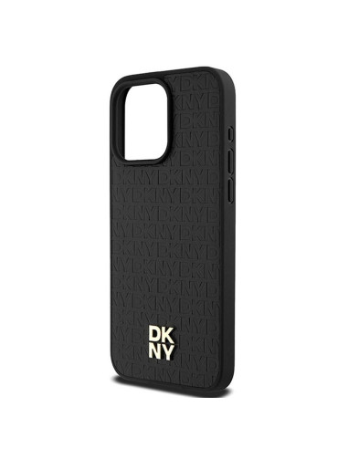 Coque pour IPHONE 15 Pro Max compatible avec MagSafe DKHMP15XPSHRPSK (DKNY HC MagSafe Pu Repeat Pattern W/Stack Logo) noir