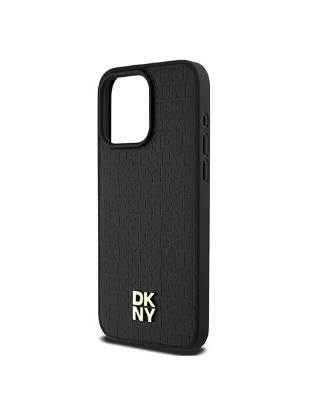 Coque pour IPHONE 15 Pro Max compatible avec MagSafe DKHMP15XPSHRPSK (DKNY HC MagSafe Pu Repeat Pattern W/Stack Logo) noir