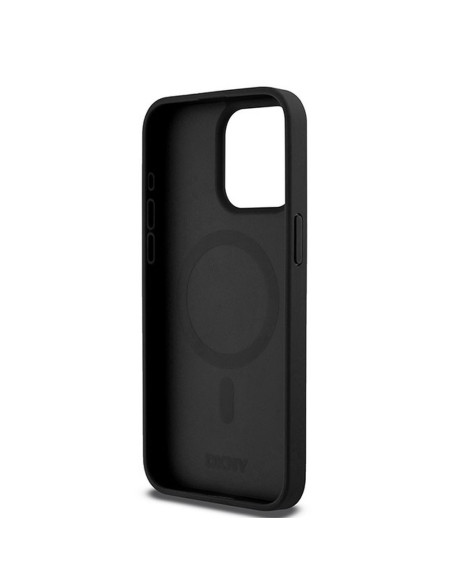 Coque pour IPHONE 15 Pro Max compatible avec MagSafe DKHMP15XPSHRPSK (DKNY HC MagSafe Pu Repeat Pattern W/Stack Logo) noir