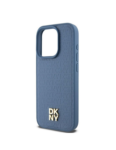 Coque pour IPHONE 15 Pro compatible avec MagSafe DKHMP15LPSHRPSB (DKNY HC MagSafe Pu Repeat Pattern W/Stack Logo) bleu