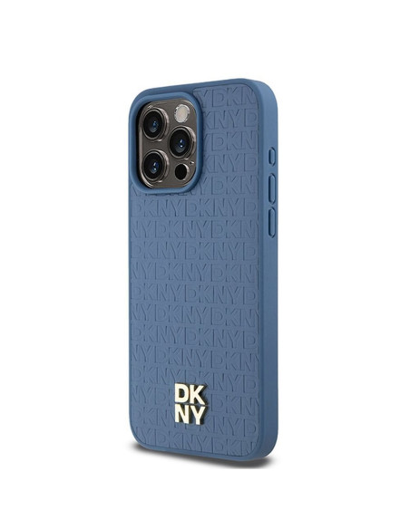 Coque pour IPHONE 15 Pro Max compatible avec MagSafe DKHMP15XPSHRPSB (DKNY HC MagSafe Pu Repeat Pattern W/Stack Logo) bleu
