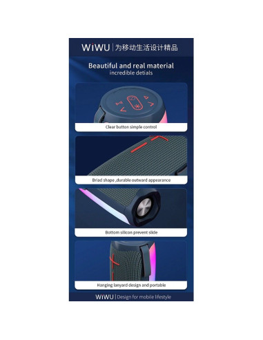 WiWU - Enceinte sans fil Thunder P40 LED Light