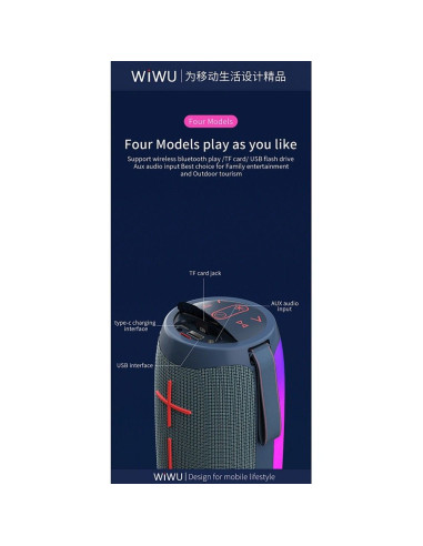 WiWU - Enceinte sans fil Thunder P40 LED Light