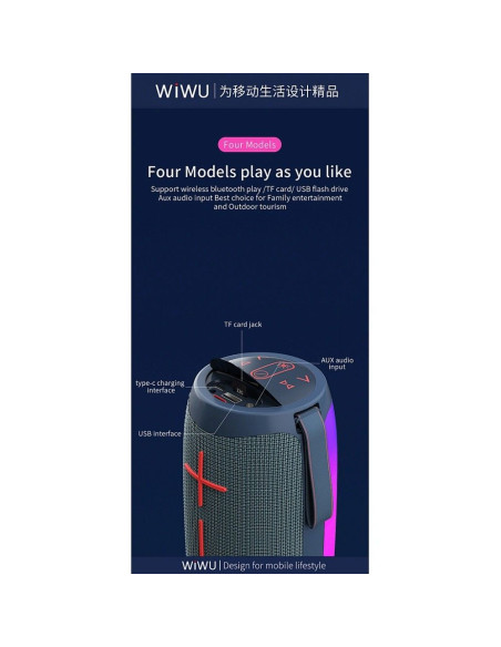 WiWU - Enceinte sans fil Thunder P40 LED Light