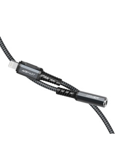 ACEFAST C1-05 câble audio Lightning 8 broches - Jack 3,5 mm (femelle) MFi 18 cm noir en alliage d'aluminium