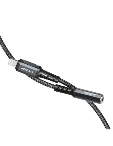 ACEFAST C1-05 câble audio Lightning 8 broches - Jack 3,5 mm (femelle) MFi 18 cm noir en alliage d'aluminium