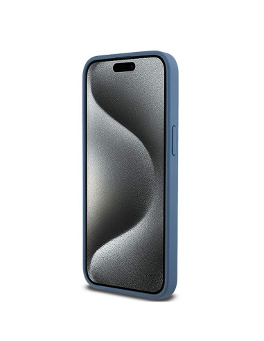 Coque pour IPHONE 15 Pro Max compatible avec MagSafe DKHMP15XPSHRPSB (DKNY HC MagSafe Pu Repeat Pattern W/Stack Logo) bleu