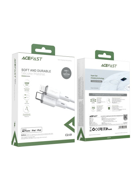 ACEFAST Câble Type C vers Lightning MFi 3A PD 30W C2-01 1,2 m noir