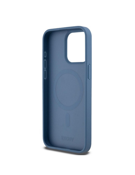 Coque pour IPHONE 15 Pro Max compatible avec MagSafe DKHMP15XPSHRPSB (DKNY HC MagSafe Pu Repeat Pattern W/Stack Logo) bleu