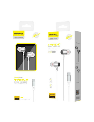 Écouteur PAVAREAL avec microphone Type C PA-M09C blanc [DAC].
