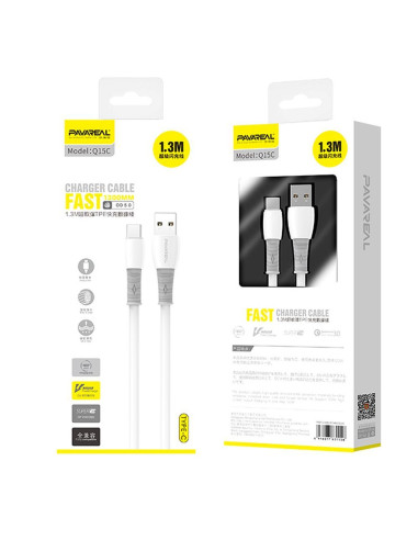 PAVAREAL Câble USB à Type C 5A PA-Q15C 1,3 m. blanc