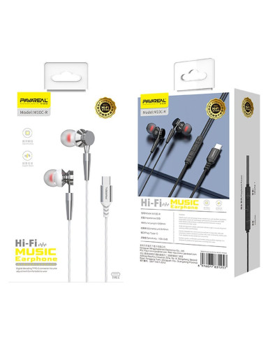 Écouteur PAVAREAL avec microphone Type C PA-M10C-R blanc [DAC].