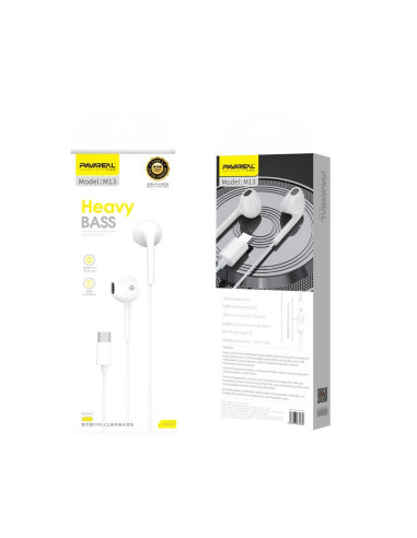 Écouteur PAVAREAL avec microphone Type C PA-M13 blanc [DAC].