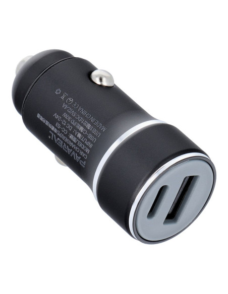 PAVAREAL chargeur de voiture USB A + Type C PD 30W PA-CC53 noir