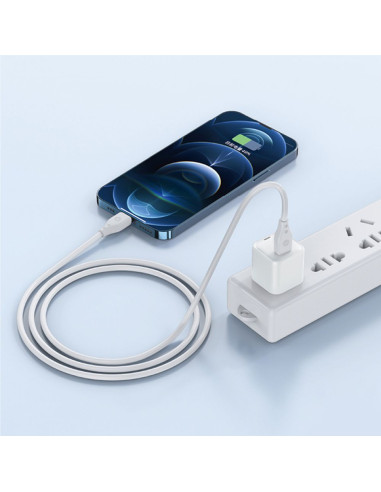 WiWU - Pioneer Wi-C002 Câble USB C vers Lightning série 30W - blanc