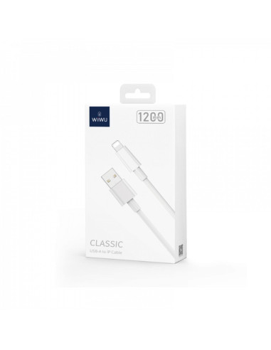 WiWU - Classic series USB cable Wi-C006 USB A vers Lightning 2.4A - blanc