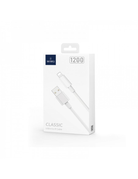 WiWU - Classic series USB cable Wi-C006 USB A vers Lightning 2.4A - blanc