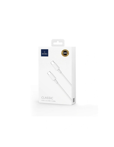 WiWU - Classic series USB cable Wi-C008 USB C to USB C 100W - blanc