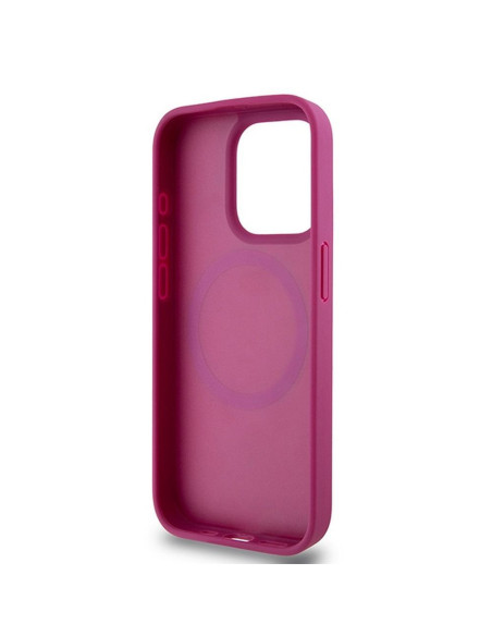 Coque pour IPHONE 15 Pro compatible avec MagSafe DKHMP15LPSHRPSP (DKNY HC MagSafe Pu Repeat Pattern W/Stack Logo) rose