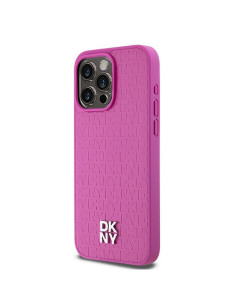 Coque pour IPHONE 15 Pro Max compatible avec MagSafe DKHMP15XPSHRPSP (DKNY HC MagSafe Pu Repeat Pattern W/Stack Logo) rose 2