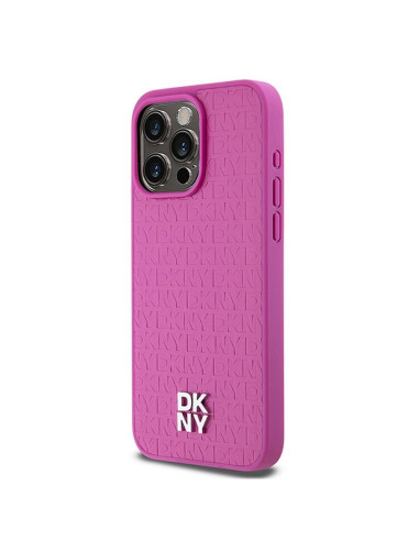 Coque pour IPHONE 15 Pro Max compatible avec MagSafe DKHMP15XPSHRPSP (DKNY HC MagSafe Pu Repeat Pattern W/Stack Logo) rose