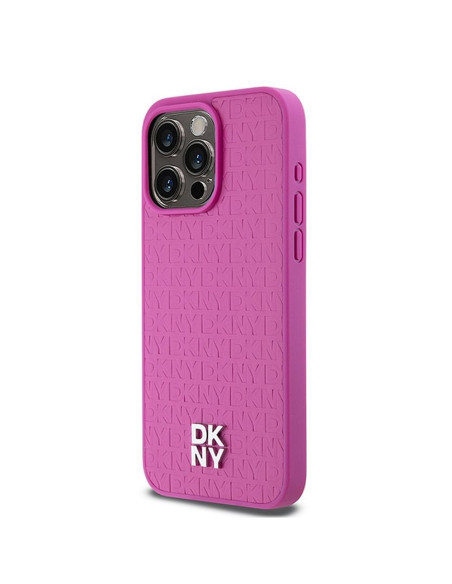 Coque pour IPHONE 15 Pro Max compatible avec MagSafe DKHMP15XPSHRPSP (DKNY HC MagSafe Pu Repeat Pattern W/Stack Logo) rose