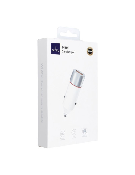 WiWU - Mars Series Wi-QC020 22.5W QC 1xUSB A chargeur de voiture - blanc
