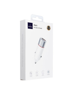 WiWU - Mars Series Wi-QC022 52.5W PD+QC 1xUSB C + 1xUSB A chargeur de voiture - blanc