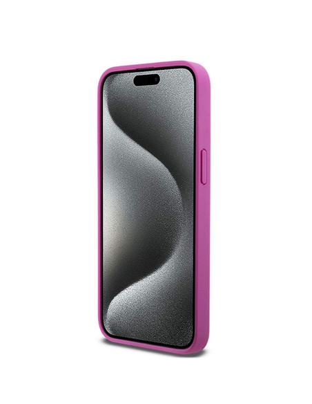 Coque pour IPHONE 15 Pro Max compatible avec MagSafe DKHMP15XPSHRPSP (DKNY HC MagSafe Pu Repeat Pattern W/Stack Logo) rose