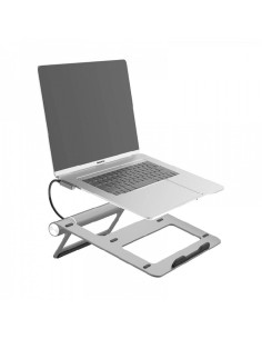 WiWU - Support aluminium pour ordinateur portable avec station d'accueil (USB-C*2+USB3.0*2+SD/TF+RJ45+HDMI (4k30Hz))