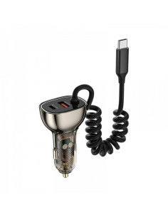 WiWU - Wi-QC016 Chargeur de voiture 90W avec câble USB C et port USB A