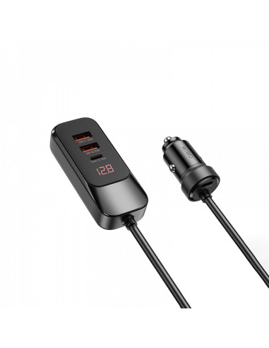 WiWU - Chargeur de voiture multiport avec câble d'extension Wi-QC015 120W PD+QC 2xUSB A + 2xUSB C