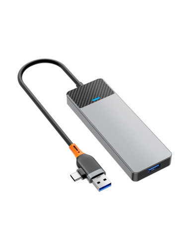 WiWU - HUB A431C 4in1 plug USB A/C à USB3.0x3+USB-Cx1