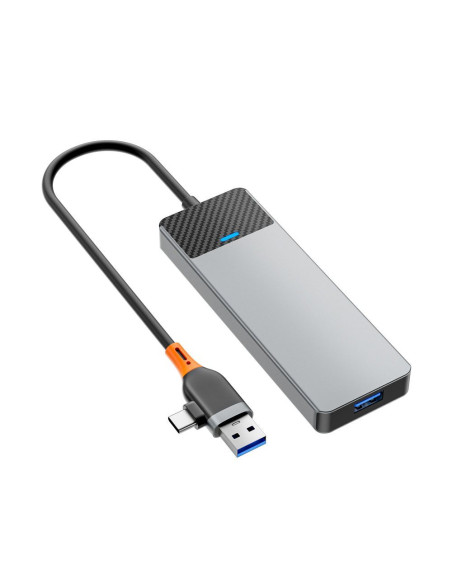 WiWU - HUB A431C 4in1 plug USB A/C à USB3.0x3+USB-Cx1