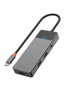 WiWU - HUB A721HD USB3.1x2+PD(100W)+USB-C(3.1)+ SD/TF(3.0)+HDMI (4K60HZ)