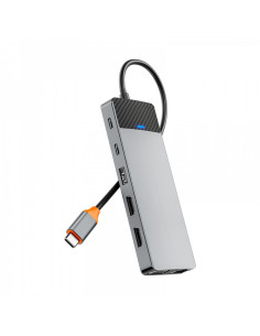 WiWU - HUB 12in1 pro USB3.0x2+USB2.0x2+PD(100W)+USB-C(3.0)+SD/TF(2.0)+HDMIx2(4K30HZ)+VGA (1080P)+LAN (Gigabit) 2
