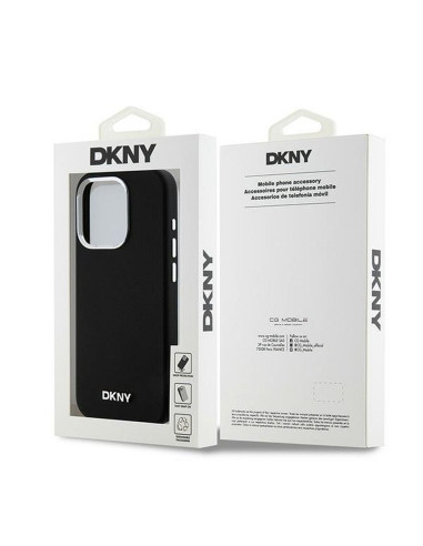 Coque DKNY pour IPHONE 14 Pro compatible avec MagSafe DKHMP14LSMCHLK (DKNY HC MagSafe Silicone W/Horizontal Metal Logo) noir
